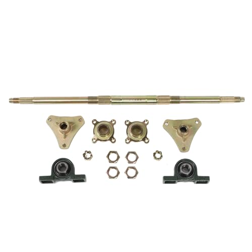 24-Zoll Hinterachse für Go Karts, Metall-Anti-Schlag-Hubs Befestigungs Flansche Set, Kompletter Hinterachse Ersatz mit Bremsscheiben, Kettenrad und Kette für DIY Go Kart Drift 24-Zoll Hinterachse für Go Karts, Metall-Anti-Schlag-Hubs Befestigungs Flansche Set, Kompletter Hinterachse Ersatz mit Bremsscheiben, Kettenrad und Kette für DIY Go Kart Drift von SIXRUN