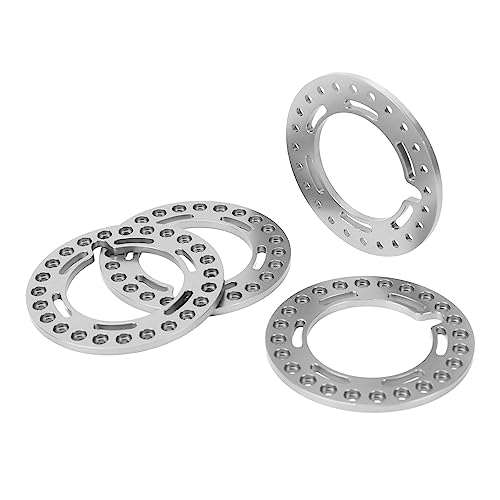 4 Stück Felgensicherungsringe Aluminiumlegierung Ersatz 1,9 Zoll Felge Beadlock Ring für Axial SCX10 90046 1/10 Ersatzfelge Beadlock Ring Rad (Silver) von SIXRUN