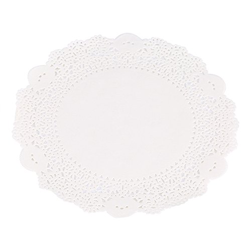 Ausgehöhlte Dekorative Papierdeckchen, Kuchenmatte für Hochzeitsfeier, Dekoration, 180 Stück (9,5 Zoll Durchmesser 24 cm) von SIXRUN