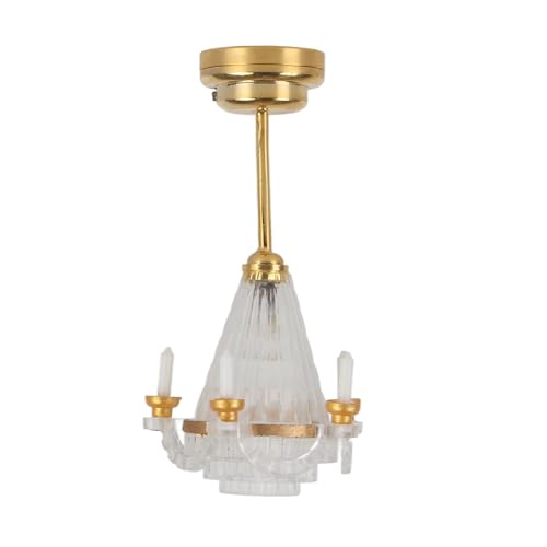 Puppenhaus-Deckenlampe, Miniatur-Kronleuchter, LED-Licht, Puppenhaus-Ornament, Sicheres Kunststoff- und Metallmaterial Puppenhaus-Deckenlampe, Miniatur-Kronleuchter, LED-Licht, Puppenhaus-Ornament, Sicheres Kunststoff- und Metallmaterial von SIXRUN