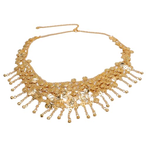 SIXRUN Belly Dance Hip Schal Nennt Glänzende Komfortable Metall Taillenkette für Tanzperformance Yoga Latin Zigeuner Kostüm Eisen (GOLD) von SIXRUN
