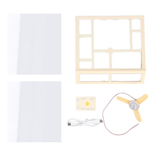 SIXRUN DIY 3D Miniature Dollhouse, Plastikmaterial House Building Kit mit 7pcs Accessoire Set Miniatur Dollhouse Dach von SIXRUN