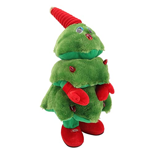SIXRUN Elektrischer Weihnachtsbaum Singen Spielzeug Singen Tanzt Schwingende, 8 Lieder des Kontinuierlichen Spiels, Schöne Lebensweise, Polyestermaterial in Plastikbaumwolle (Weihnachtsbäume) von SIXRUN