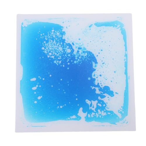 SIXRUN Flüssige Fliesen Sensorische Spielmatte für Nicht -Slip PVC Weichgummi mit Versiegelten Farbenfrohen Flüssigkeitsglitterperlen für Kindergärtner Taktilstimulation (Blue) von SIXRUN
