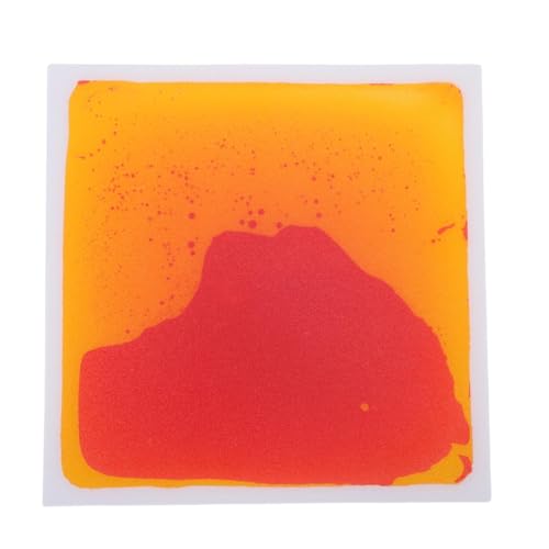 SIXRUN Flüssige Fliesen Sensorische Spielmatte für Nicht -Slip PVC Weichgummi mit Versiegelten Farbenfrohen Flüssigkeitsglitterperlen für Kindergärtner Taktilstimulation (ORANGE) von SIXRUN