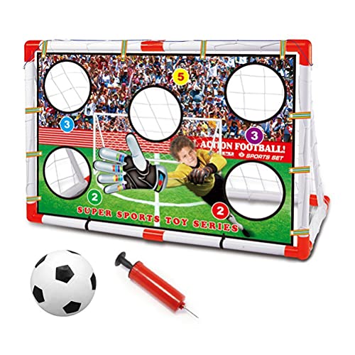 SIXRUN Fußballtor Set mit Luftpumpe, Pro Trainingshilfe für, Outdoor Fußballspiel, Fußball Trainingsausrüstung für Draußen von SIXRUN
