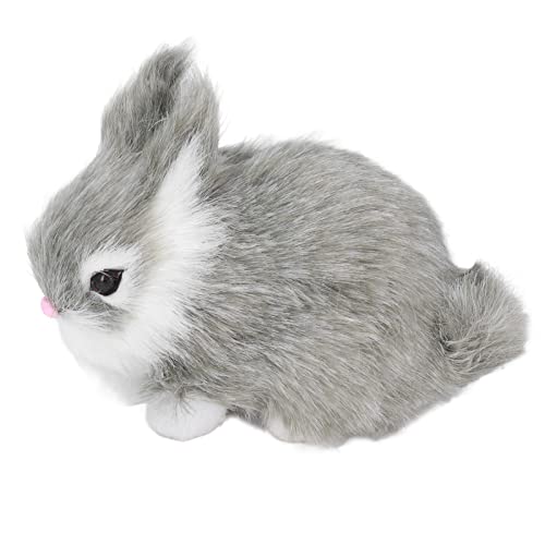 SIXRUN Miniaturfickkaninchen Realistisches Weiches Stoffgelenk für Ideal für die Häusliche Dekoration von Plastik -Luxusmaterialien (Gray) von SIXRUN