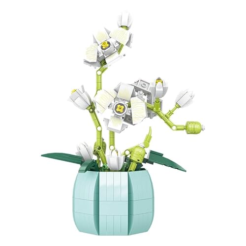 SIXRUN Orchidee Bausteine Klemmbausteine Pflanzen Bausteine Orchidee Blumen Spielzeug für Blumen- und Legoliebhaber von SIXRUN