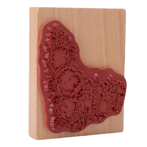 SIXRUN Tragbarer Blumenhölzernstempel, Kleiner Eleganter Dekorativer Stempel, 9x7 cm für Handwerk, Sammelalbum, Holzstempel SIXRUN Tragbarer Blumenhölzernstempel, Kleiner Eleganter Dekorativer Stempel, 9x7 cm für Handwerk, Sammelalbum, Holzstempel von SIXRUN