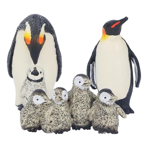 SIXRUN Wildlife -Penguine -Figurenspielzeuge, Pädagogische -Figuren -Modell für mit Realistischen Details, für Bücherregal-, Schreibtisch- oder Themenparteien, Verbessern die von SIXRUN