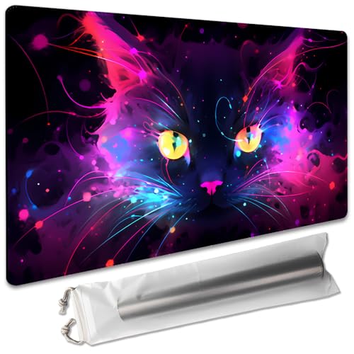 Brettspiel, 35,6 x 61 cm, MTG-Spielmatte, kompatibel mit OCG CCG RPG TCG Playmats (bunte Katze 2) von SIXTORE