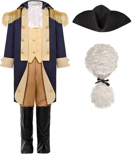 SIZGAROOT George Washington Kostüm für Kinder, Kolonial-Kostüm, Alexander Hamilton, 10-12 Jahre SIZGAROOT George Washington Kostüm für Kinder, Kolonial-Kostüm, Alexander Hamilton, 10-12 Jahre von SIZGAROOT