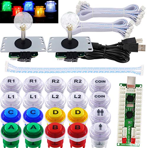 SJ@JX 2 Player Arcade Game LED DIY Kit LED Button Zero Delay USB Encoder Mechanical Keyboard Switch for PC Raspberry Pi Arcade Fight Joystick Xbox Style Color LED SJ@JX 2 Player Arcade Game LED DIY Kit LED Button Zero Delay USB Encoder Mechanical Keyboard Switch for PC Raspberry Pi Arcade Fight Joystick Xbox Style Color LED von SJ@JX