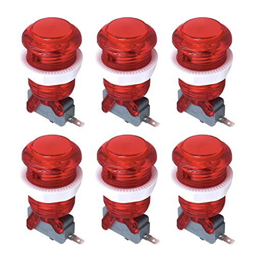 SJ@JX 6X Arcade Button Happ Style 28mm Standard Push Button 0.187 Terminal with Microswitch for Jamma MAME Arcade Video Game 1up Console Controller H red SJ@JX 6X Arcade Button Happ Style 28mm Standard Push Button 0.187 Terminal with Microswitch for Jamma MAME Arcade Video Game 1up Console Controller H red von SJ@JX
