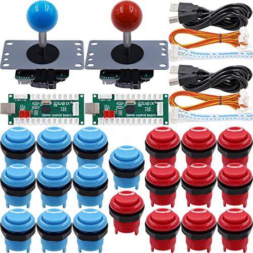 SJ@JX Arcade Game 2 Player Controller DIY Kit Microswitch Recessed Button 4&8 Way Joystick Zero Delay USB Encoder Fighting Stick Handles Console for PC MAME Raspberry Pi Retropie SJ@JX Arcade Game 2 Player Controller DIY Kit Microswitch Recessed Button 4&8 Way Joystick Zero Delay USB Encoder Fighting Stick Handles Console for PC MAME Raspberry Pi Retropie von SJ@JX