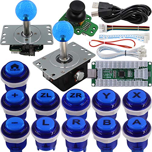 SJ@JX Arcade Game Controller 3D Gamepad Analog Stick Sensor Fly Joystick Microswitch MX LED Button USB Encoder Light Cable for PC PS3 Nintendo Switch Android Raspberry Pi von SJ@JX