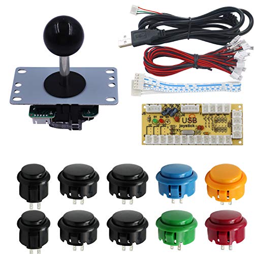 SJJX DIY Arcade Game Button and Joystick Controller Kit for Rapsberry Pi and Windows,5 Pin Joystick and 10 Push Buttons 822a mix black SJJX DIY Arcade Game Button and Joystick Controller Kit for Rapsberry Pi and Windows,5 Pin Joystick and 10 Push Buttons 822a mix black von SJ@JX