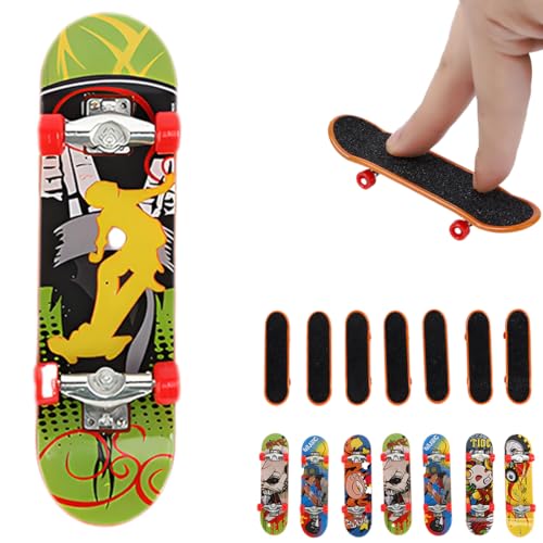 SJBAUTYO Finger Skateboard, 8 Stück Fingerboard, Mini Fingerskateboards Set, Professionelles Finger Spielzeug - für Kinder Partytütenfüller, Kindergeburtstag Geschenke (Zufällige Muster) von SJBAUTYO
