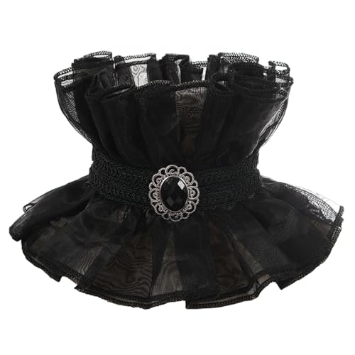 SJHDUNBW EUR Französischer Vintage-Mock-Kragen, mittelalterlicher Spitzen-Abnehmbarer Hemdkragen mit verstellbarer Kette, Unisex-Falschkragen von SJHDUNBW EUR