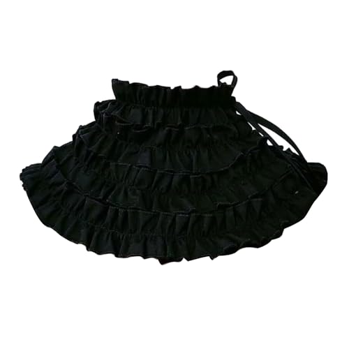 SJHDUNBW EUR Halskrause mit Rüschenkragen aus reiner Baumwolle mit Schnürung, abnehmbares Unisex-Halsband for Cosplay(Svart) von SJHDUNBW EUR