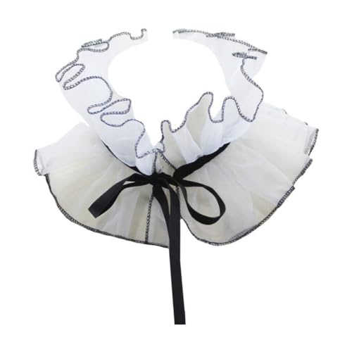 SJHDUNBW EUR Organza, gerüschter Stehkragen, Gothic-Schnürung, Hals-Rüsche mit Schleife, verstellbar, Steampunk, Cosplay-Zubehör, Weinrot SJHDUNBW EUR Organza, gerüschter Stehkragen, Gothic-Schnürung, Hals-Rüsche mit Schleife, verstellbar, Steampunk, Cosplay-Zubehör, Weinrot von SJHDUNBW EUR