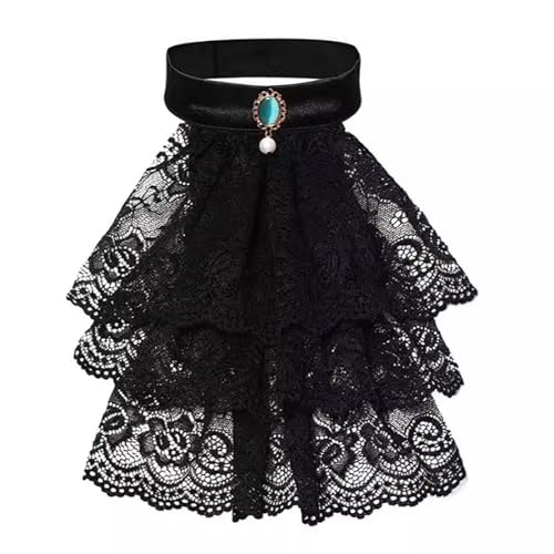 SJHDUNBW EUR Schwarzes französisches Vintage-Puppenhalsband mit Stickerei, mittelalterliche Spitzen-Mock-Halskette mit floralem Akzent, abnehmbares Gothic-Halsband SJHDUNBW EUR Schwarzes französisches Vintage-Puppenhalsband mit Stickerei, mittelalterliche Spitzen-Mock-Halskette mit floralem Akzent, abnehmbares Gothic-Halsband von SJHDUNBW EUR