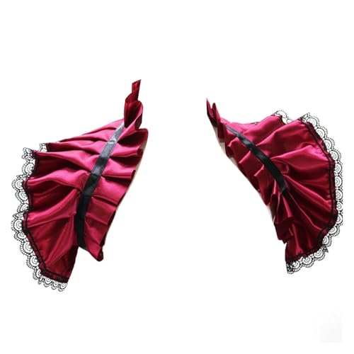 SJHDUNBW EUR Shrug-Kragen, Gothic, Steampunk, Piratenärmel, Schal, elegantes Karnevals- und Cosplay-Kostüm-Accessoire for Frauen(Rosso) von SJHDUNBW EUR