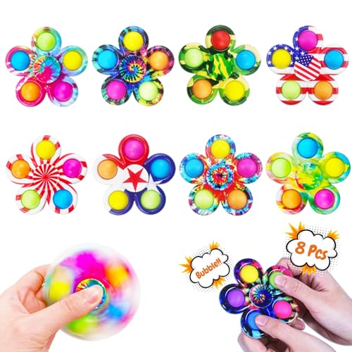 8-teiliges Pop Fidget Spinner Set, Sensorisches Spielzeug für Kinder, Geschenke und Partyzubehör 8-teiliges Pop Fidget Spinner Set, Sensorisches Spielzeug für Kinder, Geschenke und Partyzubehör von SJOAUET