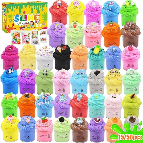 Slime Kit, Mini Butter Slime Pack, DIY Putty Slime for Girls Boys, Classroom Prizes, Party Favors, Birthday Gifts, Soft & Non-Stickcky Stress Relief Fidget Toys for Kids (50) von SJOAUET