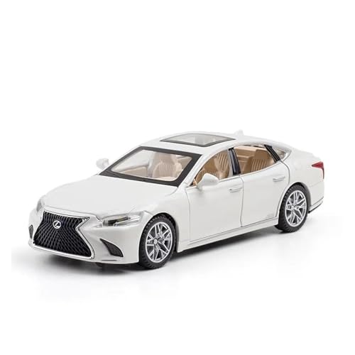 SJOIOOP Druckguss-Modellauto 1/32 Lexus LS500H Spielzeugauto für Kinder, Druckguss-Miniaturmodell, zurückziehbare Türen, zu öffnende Sound- und Licht-Sammlung, Geschenk für Jungen(White) von SJOIOOP