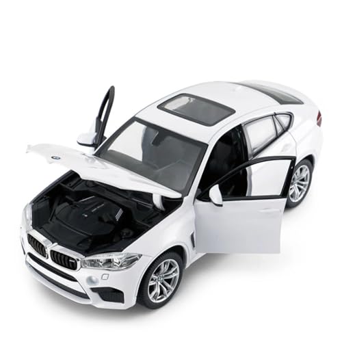 SJOIOOP Fahrzeugmodelle 1/24 X6 X6M Coupé SUV Legierung Sportwagenmodell Druckguss Metall Spielzeugfahrzeuge Automodell Hohe Simulation Sammlung Kindergeschenke(White) von SJOIOOP