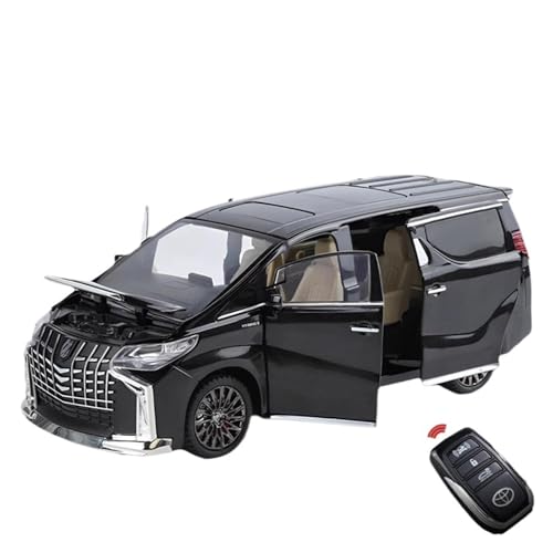 SJOIOOP Fahrzeugmodelle 1:24 Alphard MPV Legierung Automodell Druckguss Metallfahrzeuge Automodell Simulation Ton und Licht Kinderspielzeug Geschenk Mit Schlüssel(Black) von SJOIOOP