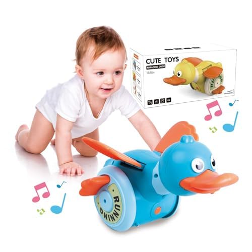 SJYIH Enten Baby Spielzeug ab 3-12 Monate, Mit Licht & Musikalische, Enten Tummy Time Spielzeug ab 1 2 3 4 Jahr, Lernspielzeug Geschenk für Neugeborenes Junge Mädchen Wiederaufladbar (grün) von SJYIH