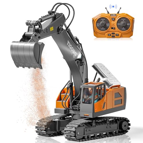 SJYN Ferngesteuerter Bagger für Kinder - Wiederaufladbar Mit Metallschaufel, Hydraulisch, Lichtern und Toneffekten - Spielzeug für Jungen 4-14 Jahre SJYN Ferngesteuerter Bagger für Kinder - Wiederaufladbar Mit Metallschaufel, Hydraulisch, Lichtern und Toneffekten - Spielzeug für Jungen 4-14 Jahre von SJYN