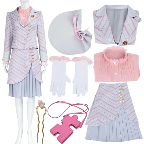 SJZZXU Glinda Kleid Cosplay rosa Anzug Wickedy Glinda Kostüm mit Perücke Zubehör Halloween Party Abendkleid (1 rosa, M) von SJZZXU