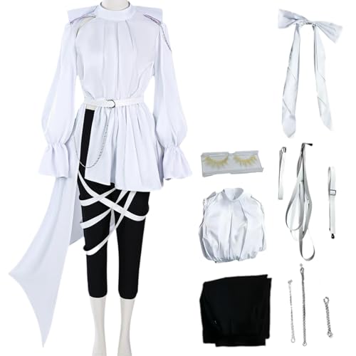 SJZZXU Lucaz Cosplay-Kostüm (Alienstage) – Weißer Anzug mit Perücke für Halloween-Partys (Weiß, M) von SJZZXU