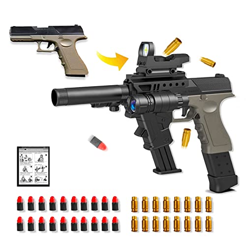 Spielzeug Pistole Kinder, Toy Gun mit Zubehörsets, Schaumstoff-Blaster Spielzeugpistole mit 20 Weicher Schaumstoff, Für Draußen (klassisch) von SK MISS