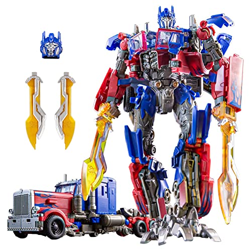 SK MISS Transforming Optimus Figur Spielzeug, Deformation Roboter Spielzeug Car, Action Figuren mit Extra Austauschbaren Kopf für Kinder 7+ von SK MISS