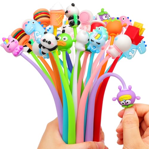 SKAMORI 30 Stück Gelschreiber Set, Mitgebsel Kindergeburtstag 5 6 7 8 9 10 Jahre, Kawaii Gel Stifte Tiere, Give Aways Kindergeburtstag & Kleine Geschenke für Kinder von SKAMORI