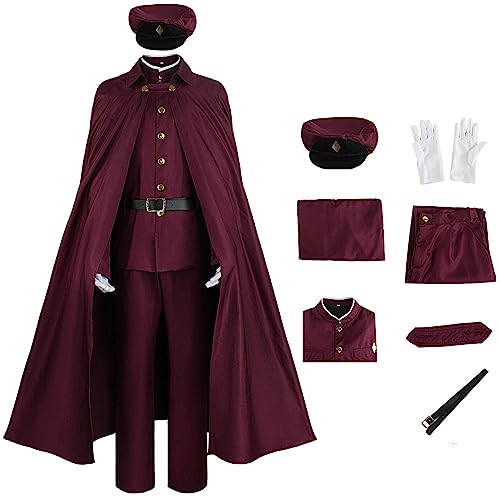 SKAYWHUK Bungo Stray Dogs Suehiro Tetchou Cosplay Kostüm Herren Rot Detektiv Uniformen Umhang Jacke Hut Halloween Outfit Komplettset SKAYWHUK Bungo Stray Dogs Suehiro Tetchou Cosplay Kostüm Herren Rot Detektiv Uniformen Umhang Jacke Hut Halloween Outfit Komplettset von SKAYWHUK