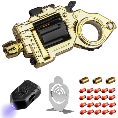 SKEDC Fidget Toys Erwachsene, Alloy Fidget Slider Fidget Clicker Fidget Spinner, EDC Laucher Spielzeug ADHS Tools Executive Desk Toy for Keep Focus & Relief Stress, Cool Gadgets for Men (Gold) von SKEDC