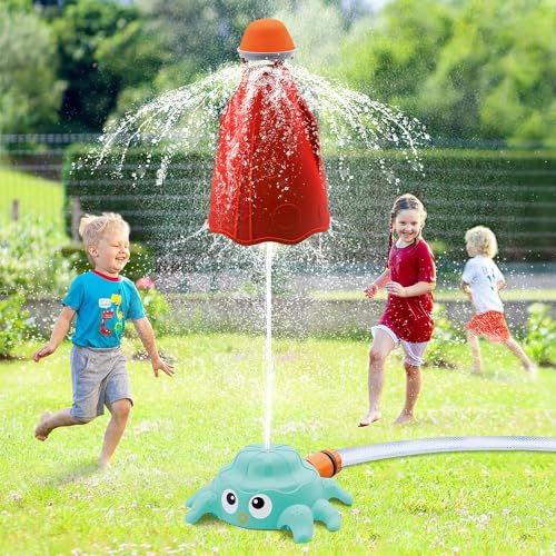 Outdoor Wasserspielzeug Sprinkler für Kinder,Kinder Outdoor Spielzeug in Roter Oktopus Form Rasensprenger, ideal als Garten Spielzeug im Sommer,Spielzeug für Hinterhof Hof Pool Garten Rasen von SKERITO