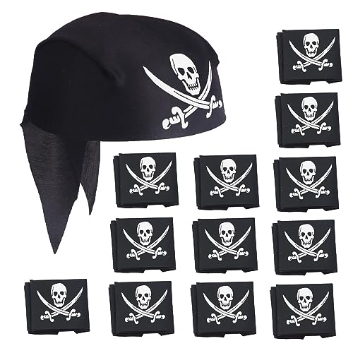 SKHAOVS 12 Stück Pirat Bandana, Piraten Bandana, Schwarz Pirat Kapitän Kopftuch, Piraten Zubehör Set, für Pirat Thema Party,Piratenparty Weihnachten Halloween Party Gefallen Birthday Party (12 Stück) SKHAOVS 12 Stück Pirat Bandana, Piraten Bandana, Schwarz Pirat Kapitän Kopftuch, Piraten Zubehör Set, für Pirat Thema Party,Piratenparty Weihnachten Halloween Party Gefallen Birthday Party (12 Stück) von SKHAOVS