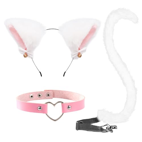 SKHAOVS 3 Stück Faschingskostüm, Fuchsohren Cosplay Set Fuchs Ohren Stirnband mit Glöckchen Halskette, Fuchs Kostüm für Anime Verkleidung Party Halloween Weihnachten Karneval Dress Up Party SKHAOVS 3 Stück Faschingskostüm, Fuchsohren Cosplay Set Fuchs Ohren Stirnband mit Glöckchen Halskette, Fuchs Kostüm für Anime Verkleidung Party Halloween Weihnachten Karneval Dress Up Party von SKHAOVS