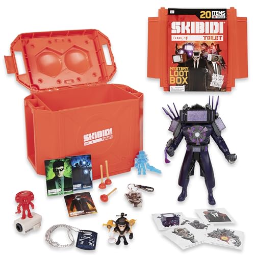 SKIBIDI Toilet Giant Mystery Loot Box, mit 20 Mystery Überraschungen, YouTube Animation Sensation, Exklusive Mystery Figuren, Offiziell Lizenziertes Toiletten-Merch von SKIBIDI TOILET