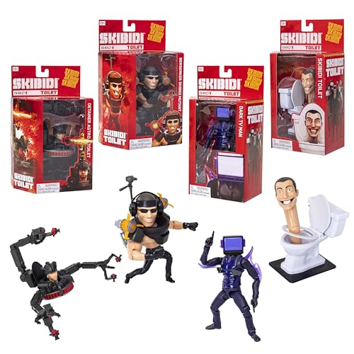 Skibidi Toilet Deluxe Figures Season 2 1380S2-4 variants to Collect - Dark TV Man, Detainer Astro Toilet, Beserker Skibidi Mutant, Skibidi Toilet - Collectible Toy for Children 13+ Skibidi Toilet Deluxe Figures Season 2 1380S2-4 variants to Collect - Dark TV Man, Detainer Astro Toilet, Beserker Skibidi Mutant, Skibidi Toilet - Collectible Toy for Children 13+ von SKIBIDI TOILET