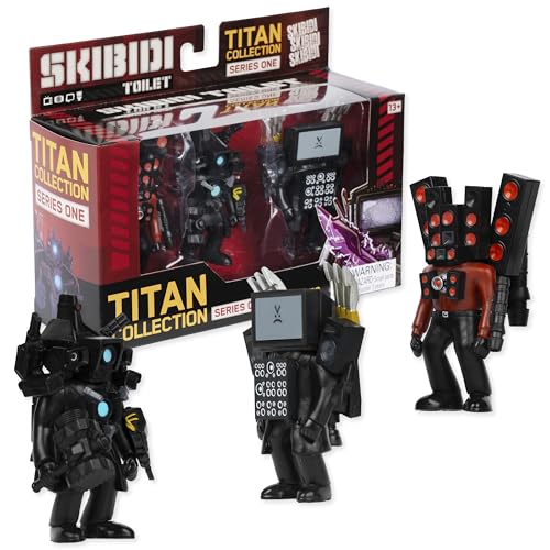 Skibidi Toilet Titan 3er Pack - brandneue Sammlerstücke, offiziell Lizenziertes Toilettenartikel, schwarz Skibidi Toilet Titan 3er Pack - brandneue Sammlerstücke, offiziell Lizenziertes Toilettenartikel, schwarz von SKIBIDI TOILET