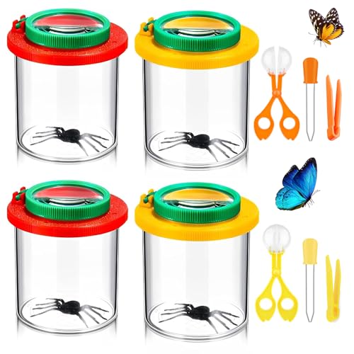 SKIKHN 10 Stück Becherlupe Set, Lupenglas Für Kinder Set, Mit 4 Lupendose, 2 Pinzette, 2 Gummitropfer und 2 Insektenfänger Scherenzange, für Kinder Outdoor Wissenschaft Natur Erkundung SKIKHN 10 Stück Becherlupe Set, Lupenglas Für Kinder Set, Mit 4 Lupendose, 2 Pinzette, 2 Gummitropfer und 2 Insektenfänger Scherenzange, für Kinder Outdoor Wissenschaft Natur Erkundung von SKIKHN