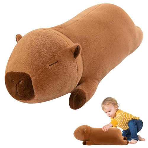 SKIKHN 18.9in Kuscheltier Capybara Kissen, Capybara Kissen Lang, Simulation Capybara Kuscheltier, Capybara Plushie Puppen, Spielzeug Plüsch für Home Deko Kinder von SKIKHN