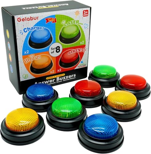 SKIKHN 8-Pack Buzzer für Trivia Spiele, Antwort Buzzer für Klassenzimmer von SKIKHN